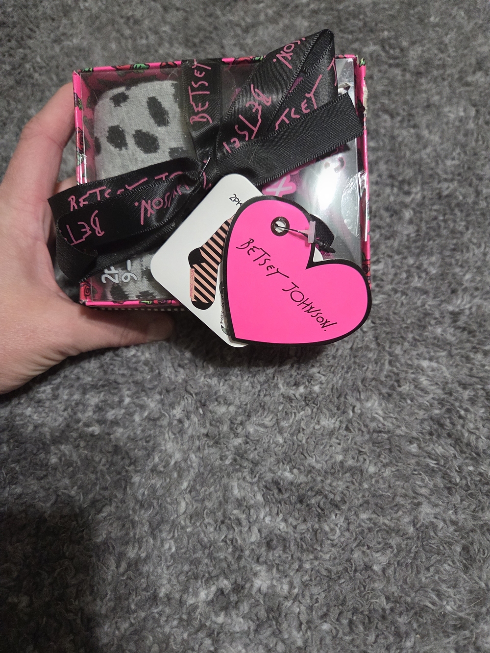 Betsey Johnson Set Of 2 Sock Gift Box